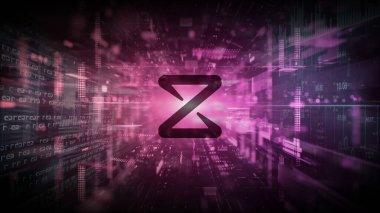 Renkli arkaplan, kripto para, kripto para konsepti renk sanatı üzerinde 3D görüntüleme