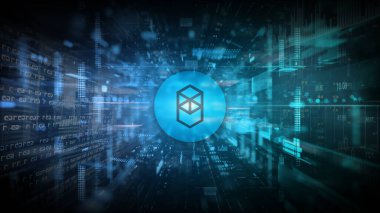 3D rendering fontom cryptocurrency coin on colorful background, cryptocurrency concept color art