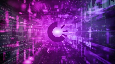 Renkli arkaplan, şifreleme konsepti renk sanatı üzerine 3 boyutlu kaynak şifreli para oluşturma