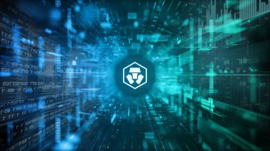 3D şifreleme şifreleme com şifreleme para Renkli arka plan, kripto para kavramı renk sanat