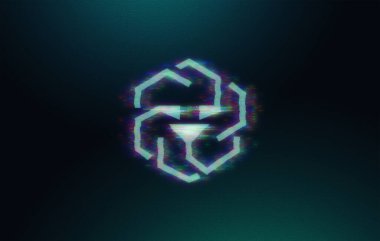 Renkli arkaplan, kripto para, kripto para konsepti renk sanatı üzerindeki unus cryptocoin efekti