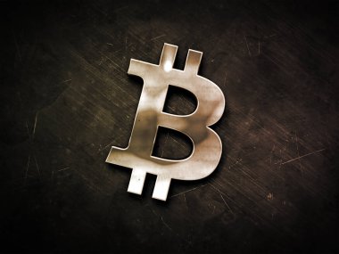 Renkli arkaplan, kripto para kavramı renk sanatı üzerine üç boyutlu bitcoin kripto para oluşturma