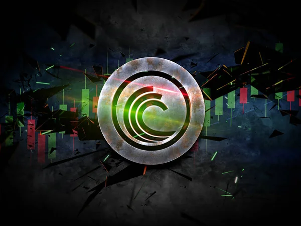 렌더링 Bittorent Cryptocurrency Coin Colorful Background Cryptocurrency Concept Color Art — 스톡 사진