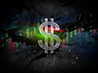 Dolar konsept renk sanatıyla renkli arkaplan