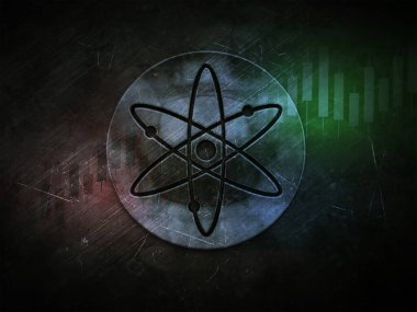 Kozmos şifreleme para rengarenk arkaplan üzerinde kripto para, kripto para konsept renk sanat 3D illüstrasyon