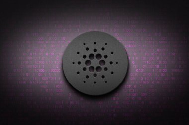 3D rengarenk arkaplan üzerinde cardano şifreleme para, kripto para konsept renk sanat 3D illüstrasyon