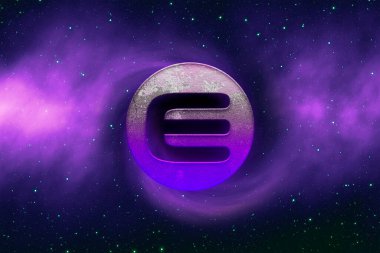 3D şifreleme zcash madeni para rengarenk arkaplan, şifreleme konsepti 3B illüstrasyon