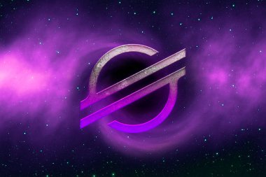 3D şifreleme kripto para yıldız para rengarenk arka plan, şifreleme konsepti 3D illüstrasyon