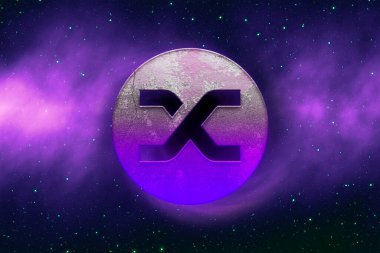 3D şifreleme sentetik para rengarenk arka plan, kripto para konsepti 3D illüstrasyon