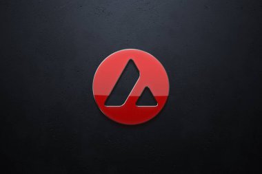 3D şifreleme avelanche madeni para rengarenk arka plan, kripto para konsepti 3D illüstrasyon