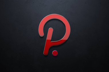 3D şifreleme polcadot madeni para rengarenk arka plan, kripto para konsepti 3D illüstrasyon