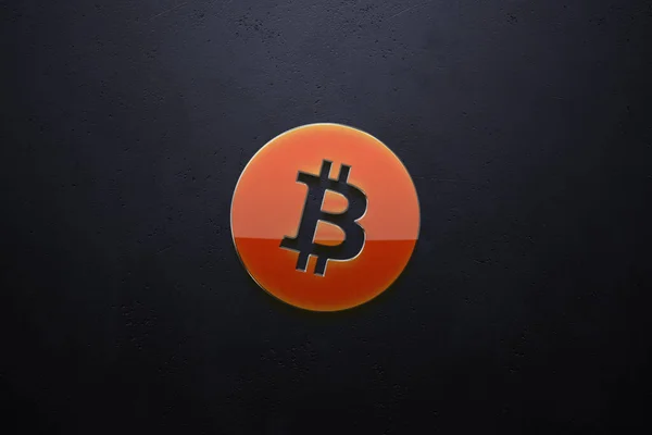 Renderização Criptomoeda Bitcoin Fundo Colorido Criptomoeda Conceito Ilustração — Fotografia de Stock