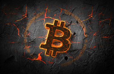 3D şifreleme bitcoin para rengarenk arka plan, kripto para konsepti 3D illüstrasyon