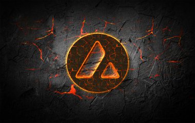 3D şifreleme çığ madeni para rengarenk arka plan, kripto para kavramı 3D illüstrasyon