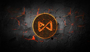 3D şifreleme ekseni para rengarenk arkaplan, şifreleme konsepti 3D illüstrasyon