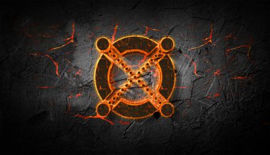 3D şifreleme şifreleme elround para Renkli arka plan, kripto para kavramı 3D illüstrasyon