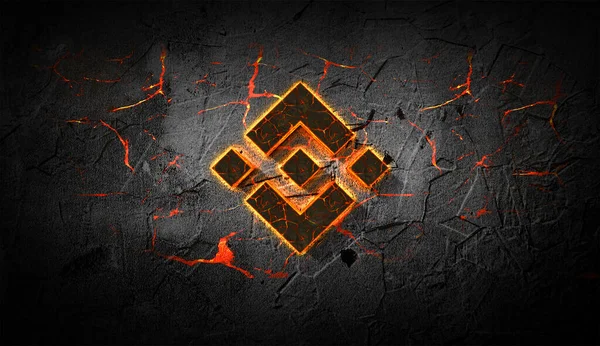 Renkli arkaplan, kripto para konsepti 3D resimleme üzerine üç boyutlu şifreleme binans madeni para