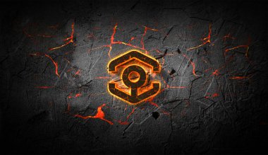 3D şifreleme ankr sikke rengarenk arkaplan, şifreleme konsepti 3D illüstrasyon