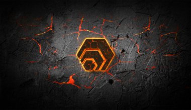 3D şifreleme şifreleme onaltılık madeni para rengarenk arkaplan, şifreleme konsepti 3B illüstrasyon