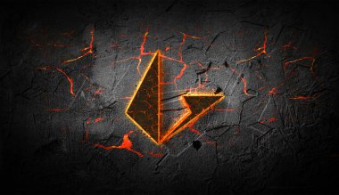 Renkli arkaplan, kripto döviz konsepti 3D illüstrasyon üzerine üç boyutlu şifreli para oluşturma