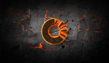 3D şifreleme orijinal tren madeni para rengarenk arka plan, şifreleme konsepti 3D illüstrasyon