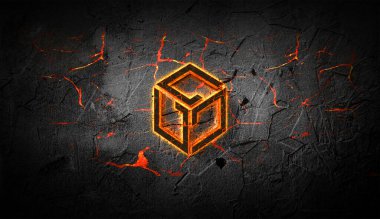 3D şifreleme gala parası rengarenk arka plan, şifreleme para konsepti 3D illüstrasyon