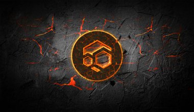 Renkli arkaplan, kripto para kavramı 3 boyutlu resimleme üzerine 3 boyutlu şifreleme zel sikke