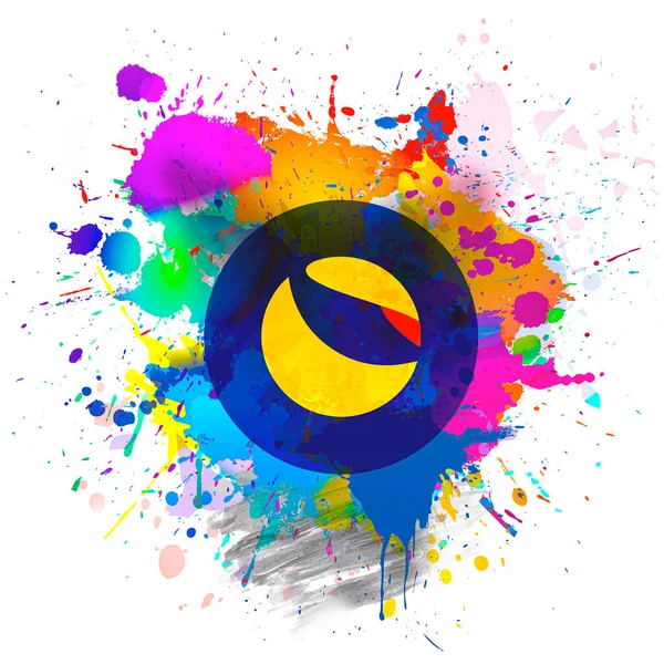 Rendering Cryptocurrency Tera Luna Coin Colorful Background Cryptocurrency Concept Illustrazione — Foto Stock