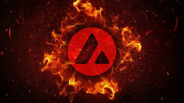 3D şifreleme çığ madeni para rengarenk arka plan, kripto para kavramı 3D illüstrasyon