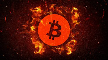 3D şifreleme bitcoin para rengarenk arka plan, kripto para konsepti 3D illüstrasyon