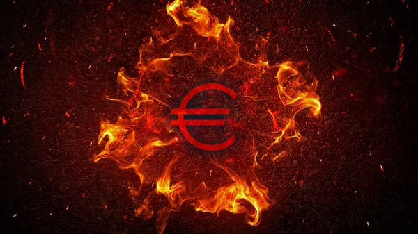 Renderizado Criptomoneda Euro Moneda Sobre Fondo Colorido Concepto Criptomoneda Ilustración —  Fotos de Stock