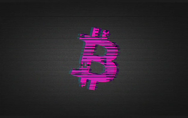 Rendering Kryptowährung Bitcoin Auf Buntem Hintergrund Kryptowährungskonzept Illustration — Stockfoto
