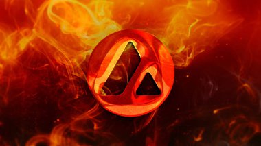 3D şifreleme çığ madeni para rengarenk arka plan, kripto para kavramı 3D illüstrasyon