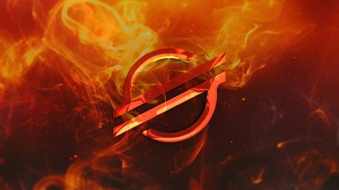 3D şifreleme şifreleme çelik para rengarenk arka plan, kripto para konsepti 3D illüstrasyon