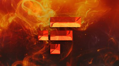 3D şifreleme ftx para rengarenk arkaplan üzerinde ftx para, kripto para kavramı 3D illüstrasyon