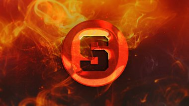 Renkli arkaplan, kripto para birimi konsepti 3D illüstrasyon üzerine şifreli para oluşturma