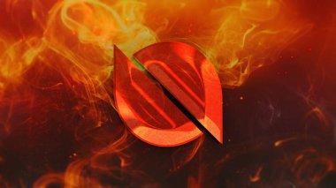 3D şifreleme ontoloji madeni para rengarenk arka plan, kripto para konsepti 3D illüstrasyon