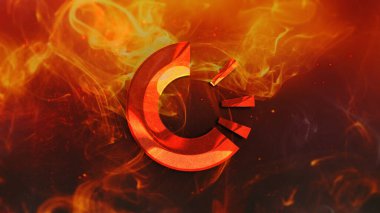 3D şifreleme orijinal para Renkli arka plan, kripto para kavramı 3D illüstrasyon