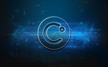 3D şifreleme parolası rengarenk arka plan, kripto para konsepti 3D illüstrasyon