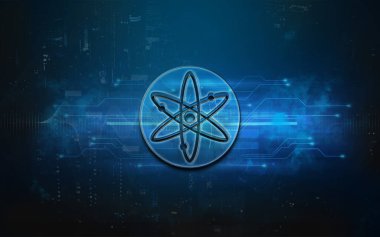 Renkli arkaplan, kripto para birimi konsepti 3D resimleme