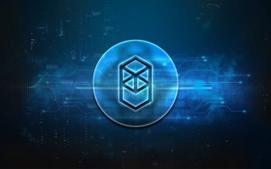 3D şifreleme fantom para Renkli arka plan, kripto para kavramı 3D illüstrasyon