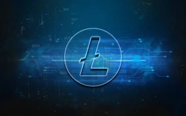 Rendering Cryptocurrency Litecoin Coin Colorful Background Cryptocurrency Concept Illustration — Foto Stock