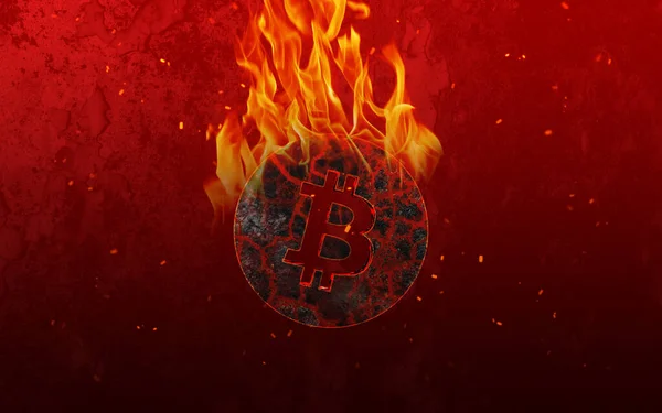 렌더링 Cryptocurrency Bitcoin Colorful Background Cryptocurrency Conception Illustration — 스톡 사진