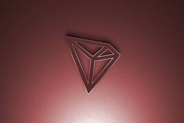 Renkli arkaplan, şifreleme konsepti 3 boyutlu illüstrasyon üzerinde şifreleme tronu sikkesi