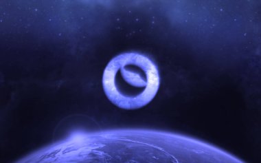 Renkli arkaplan, kripto para birimi konsepti 3D resimleme