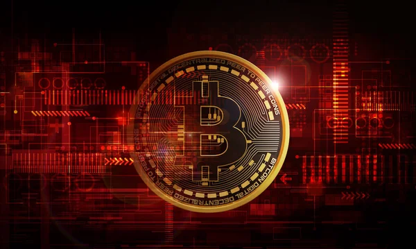 Rendering Cryptocurrency Bitcoin Färgglada Bakgrund Cryptocurrency Koncept Illustration — Stockfoto