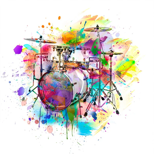 Bright Abstract Background Image Musical Instrument Drums — Stockfoto