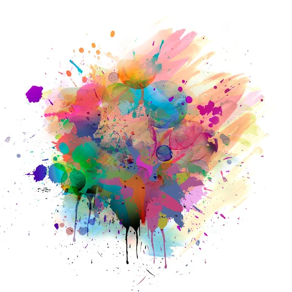 Psia Głowa Kreatywnymi Kolorowymi Elementami Abstrakcyjnymi Jasnym Tle Kolorowa Sztuka — Zdjęcie stockowe