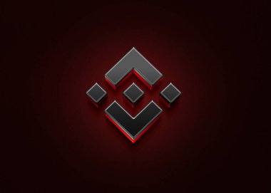 Renkli arkaplan, kripto para konsepti 3D resimleme üzerine üç boyutlu şifreleme binans madeni para