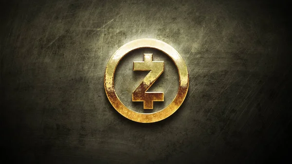 基于彩色背景的加密货币Zcash硬币三维渲染 加密货币概念三维插图 — 图库照片